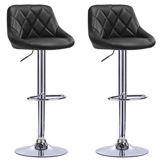Bar Chair Bar Stool with Diamond Quilted Leather Cushion Chrome Metal Base Multifunctional Height Adjustable Swivel Stool for Home Bar Kitchen Island Pub Living Room Home Decor
