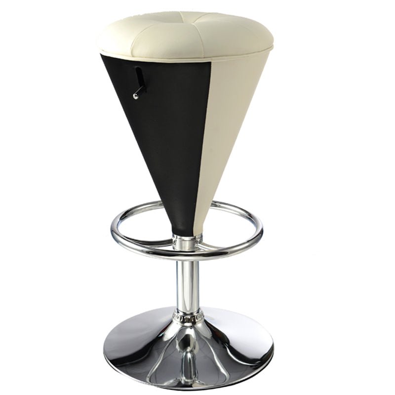 Bar Chair Bar Stool with Cone Shaped Backless Cushion PU Leather Upholstered Chrome Metal Base Multifunctional Height Adjustable Swivel Stool for Home Bar Kitchen Island Pub Living Room Home Decor