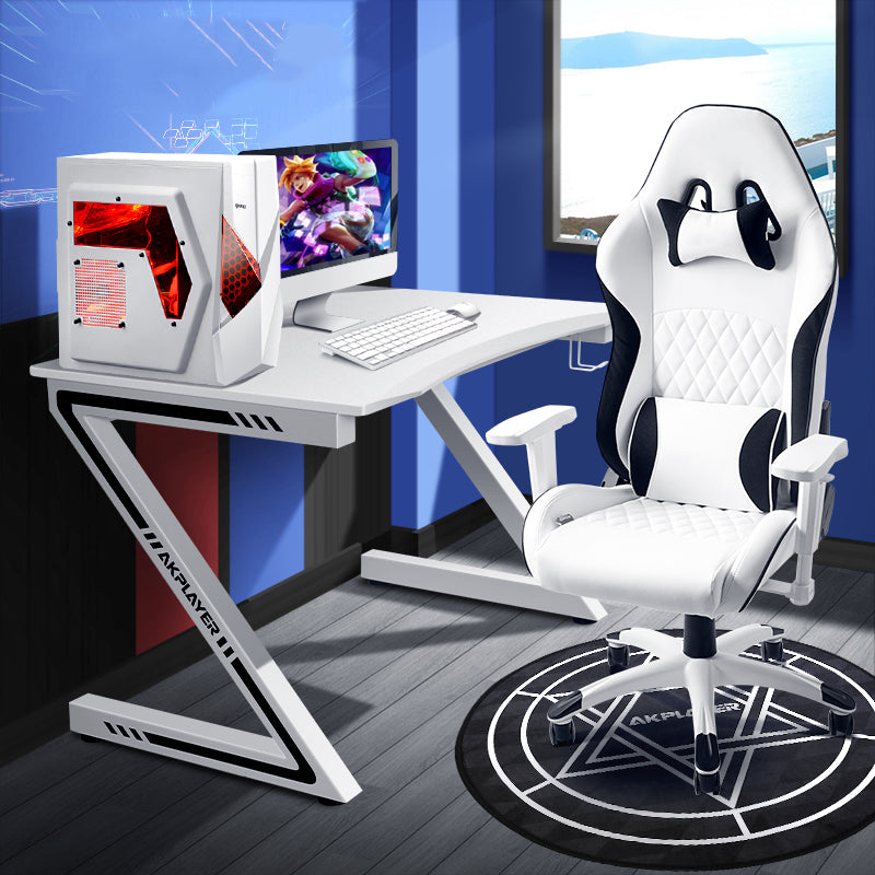 Ergonomic Gaming Chair High Back PU Leather Racing Chair with Diamond Stitching Headrest Lumbar Support Adjustable Armrest Swivel Office Chair