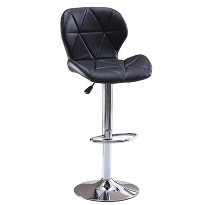 Bar Stool Adjustable Height Swivel Bar Chair with Backrest PU Leather Fabric Upholstered Counter Height Stool with Chrome Base and Footrest for Kitchen Island Pub and Home Bar