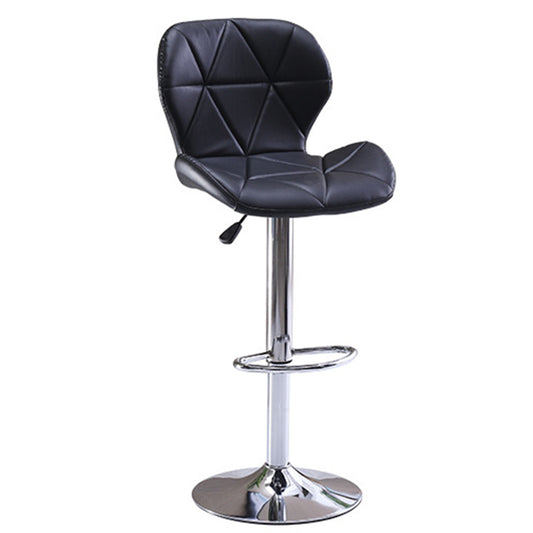 Bar Stool Adjustable Height Swivel Bar Chair with Backrest PU Leather Fabric Upholstered Counter Height Stool with Chrome Base and Footrest for Kitchen Island Pub and Home Bar