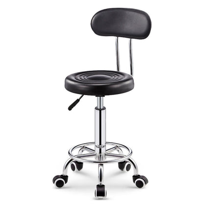 Adjustable Bar Chair Swivel Bar Stool with Hollow Backrest PU Leather Upholstered Chrome Metal Legs Multifunctional Counter Height Bar Stool for Home Bar Kitchen Island Pub Living Room Home Decor
