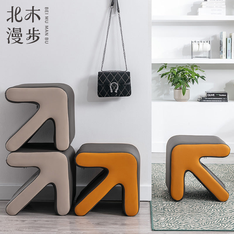 Modular Contour Shoe Bench Stackable Design Stylish Color-Block Multi-Scene Use for Entryway & Living Room
