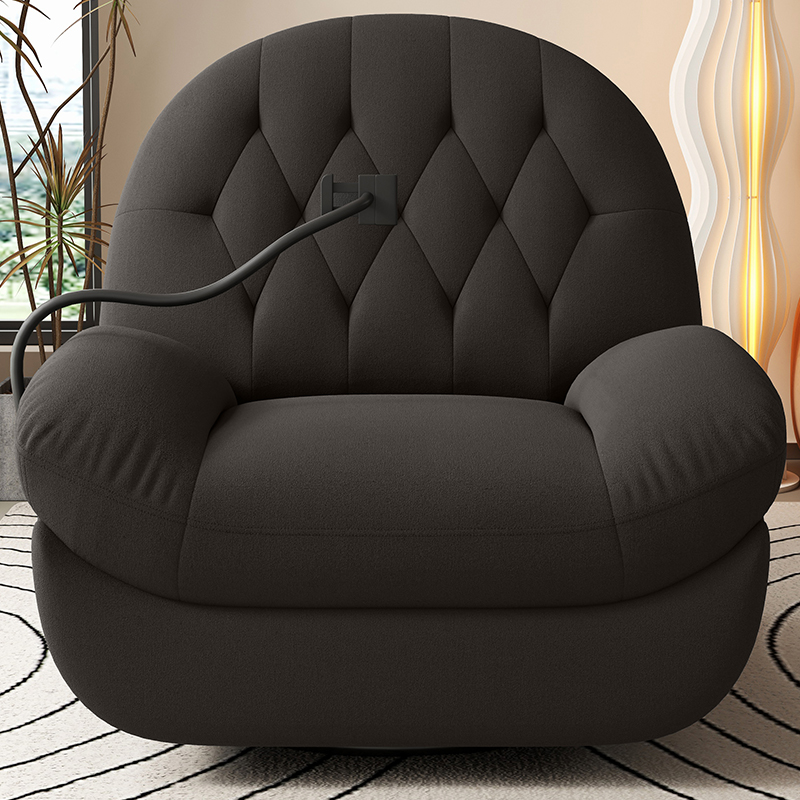Recliner Chair with Adjustable Back and Footrest, Ergonomic Soft Fabric Lazy Sofa with Phone Holder for Living Room Bedroom Office Relaxation