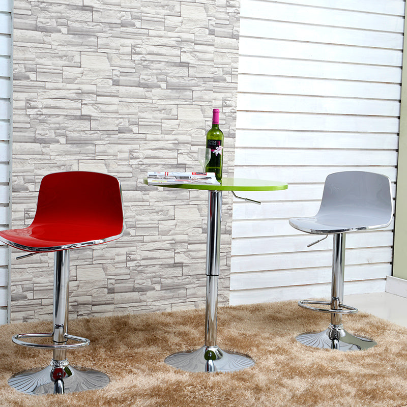 Bar Chair Bar Stool with Curved ABS Plastic Seat and Backrest Chrome Metal Base Multifunctional Height Adjustable Swivel Stool for Home Bar Kitchen Island Pub Living Room Home Decor