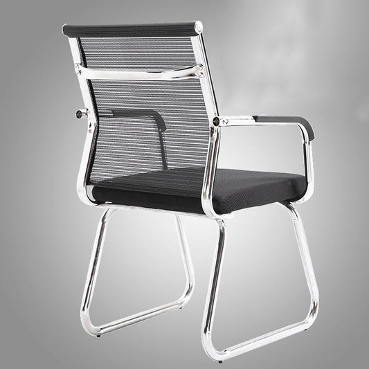 Mid-Back Conference Chair Ergonomic Visitor Chair with Breathable Mesh/Fabric/PU Leather, Chrome Steel Bow Base Multi-Color Office Chair for Meeting Rooms & Reception Areas