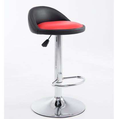 Bar Chair Bar Stool Adjustable Height Swivel Bar Stool with Half Backrest Printed Fabric or Two-Tone PU Leather Upholstered Chrome or Black Metal Base Multifunctional Bar Stool for Home Bar Kitchen Island Pub Living Room Home Decor