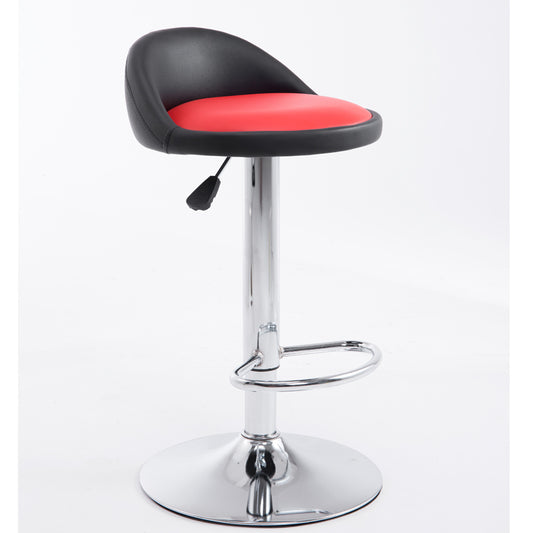 Bar Chair Bar Stool Adjustable Height Swivel Bar Stool with Half Backrest Printed Fabric or Two-Tone PU Leather Upholstered Chrome or Black Metal Base Multifunctional Bar Stool for Home Bar Kitchen Island Pub Living Room Home Decor