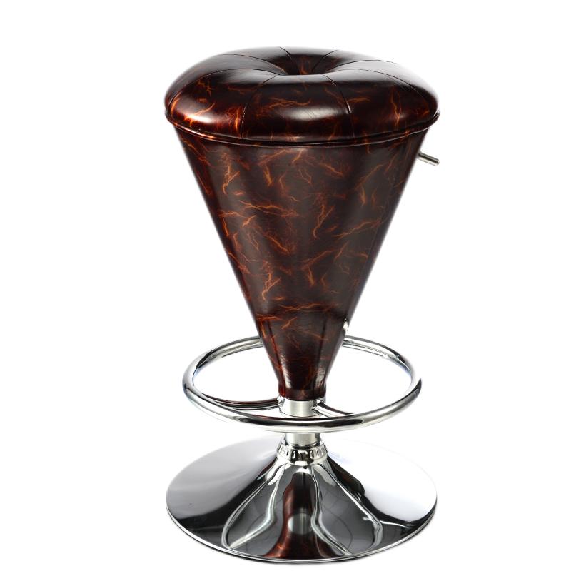 Bar Chair Bar Stool with Cone Shaped Backless Cushion PU Leather Upholstered Chrome Metal Base Multifunctional Height Adjustable Swivel Stool for Home Bar Kitchen Island Pub Living Room Home Decor