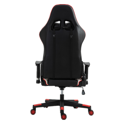 Red/Black Racing Style Ergonomic Gaming Chair with Adjustable Lumbar and Headrest Pillows