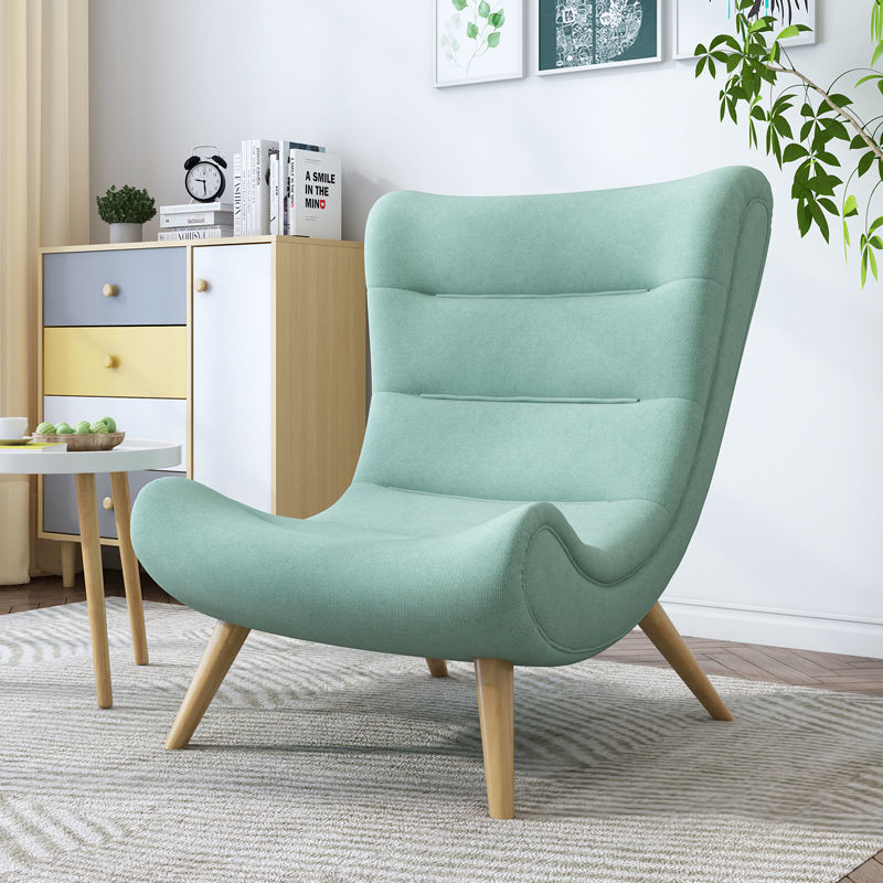 Modern Cozy Leisure Sofa Plush Multi-Hue Fabric Curved Wrapped Back & Matching Ottoman Set