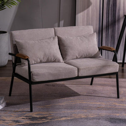 Industrial Mix & Match Sofa Metal Frame Wood Armrest Fabric & Leather Options Multi-Seat Sizes