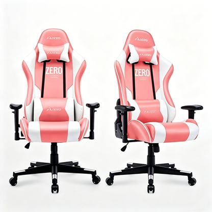 Ergonomic Gaming Chair High Back PU Leather Racing Style Computer Chair with Adjustable Headrest Lumbar Pillow 170° Reclining Swivel Office Chair for Gaming and Work