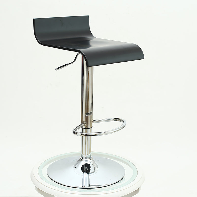 Bar Chair Bar Stool Adjustable Height Swivel Bar Stool with Bent Wood Seat Backrest Chrome Metal Base Multifunctional Modern Bar Stool for Home Bar Kitchen Island Pub Living Room Home Decor