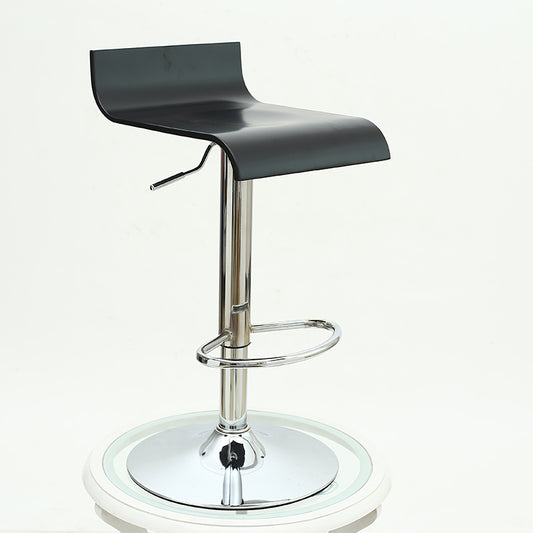 Bar Chair Bar Stool Adjustable Height Swivel Bar Stool with Bent Wood Seat Backrest Chrome Metal Base Multifunctional Modern Bar Stool for Home Bar Kitchen Island Pub Living Room Home Decor