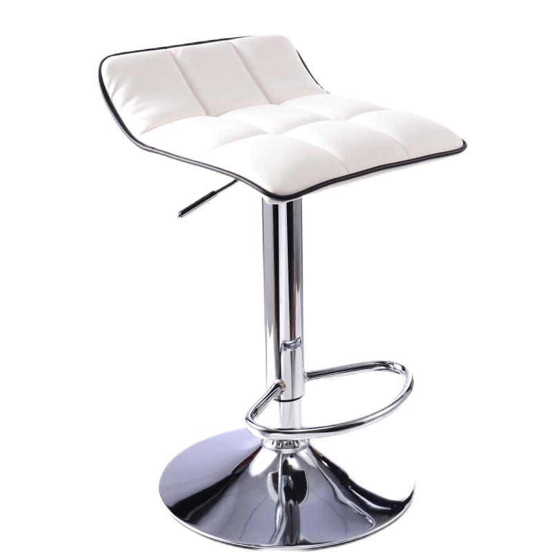 Bar Chair Bar Stool Adjustable Height Swivel Bar Stool with Grid Stitched PU Leather Cushion Chrome Metal Base Multifunctional Modern Bar Stool for Home Bar Kitchen Island Pub Living Room Home Decor