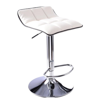 Bar Chair Bar Stool Adjustable Height Swivel Bar Stool with Grid Stitched PU Leather Cushion Chrome Metal Base Multifunctional Modern Bar Stool for Home Bar Kitchen Island Pub Living Room Home Decor