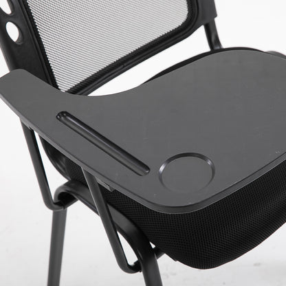 Office Chair Mesh Back with Writing Tablet Armrest Ergonomic Training Room Chair with Metal Frame for Classroom Conference Room and Office Meeting