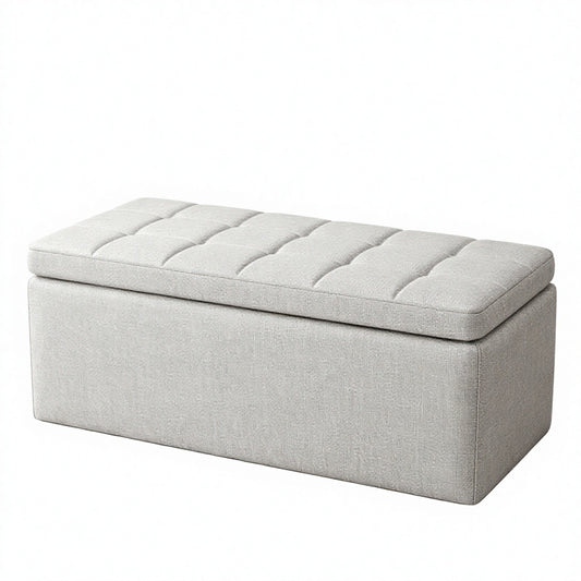Long Storage Ottoman Bench with Lift Top PU Leather Fabric Tufted Footrest Shoe Changing Stool with Multiple Sizes and Colors for Living Room Bedroom Entryway