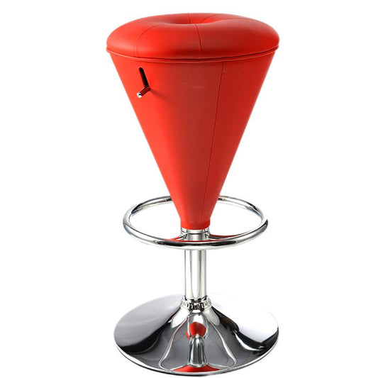 Bar Chair Bar Stool with Cone Shaped Backless Cushion PU Leather Upholstered Chrome Metal Base Multifunctional Height Adjustable Swivel Stool for Home Bar Kitchen Island Pub Living Room Home Decor