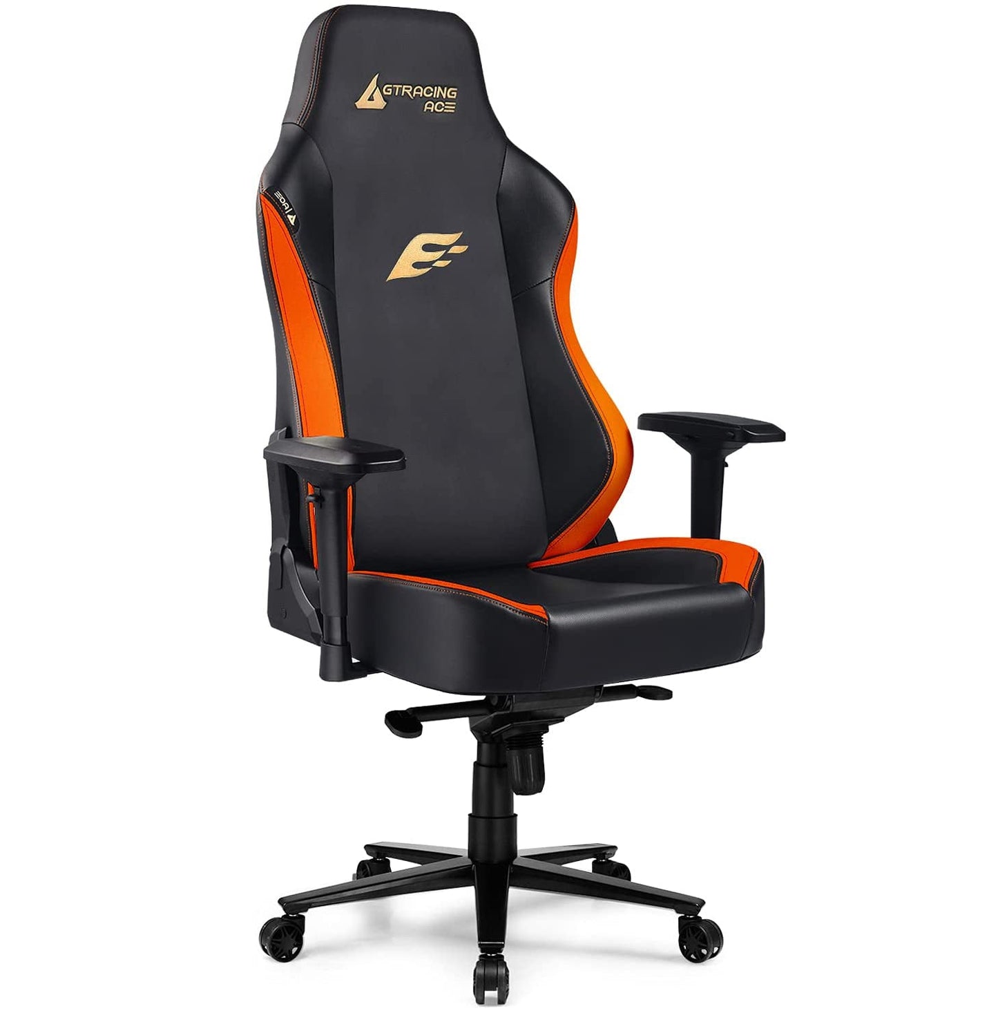 Gray Gaming Chair Red Stitching Adjustable Arms Ergonomic Seating Support for Extended Gaming & Office Work Sessions