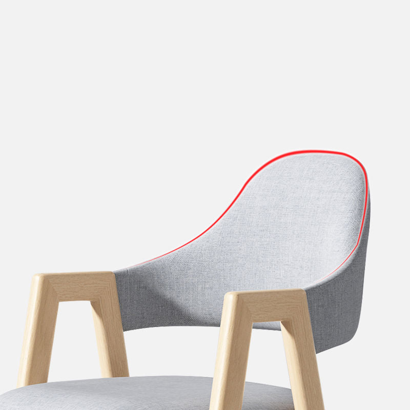 Casual Wooden Armchair Light Wood Frame Fabric Cushion & Multi-Hue Options