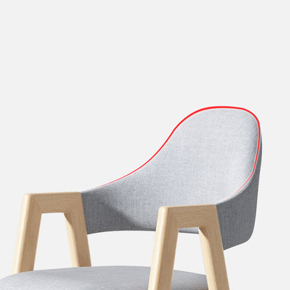 Casual Wooden Armchair Light Wood Frame Fabric Cushion & Multi-Hue Options