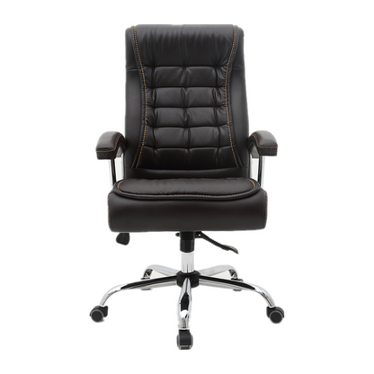 Executive Office Chair High-Back Quilted Ergonomic Desk Chair Premium PU Leather Executive Chair with 360° Swivel & Recline Luxury Ergonomic Office Chair for Home & Corporate Spaces