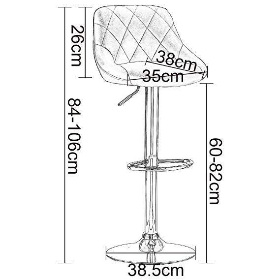 Bar Chair Bar Stool with Diamond Quilted Leather Cushion Chrome Metal Base Multifunctional Height Adjustable Swivel Stool for Home Bar Kitchen Island Pub Living Room Home Decor