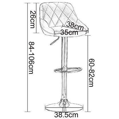 Bar Chair Bar Stool with Diamond Quilted Leather Cushion Chrome Metal Base Multifunctional Height Adjustable Swivel Stool for Home Bar Kitchen Island Pub Living Room Home Decor