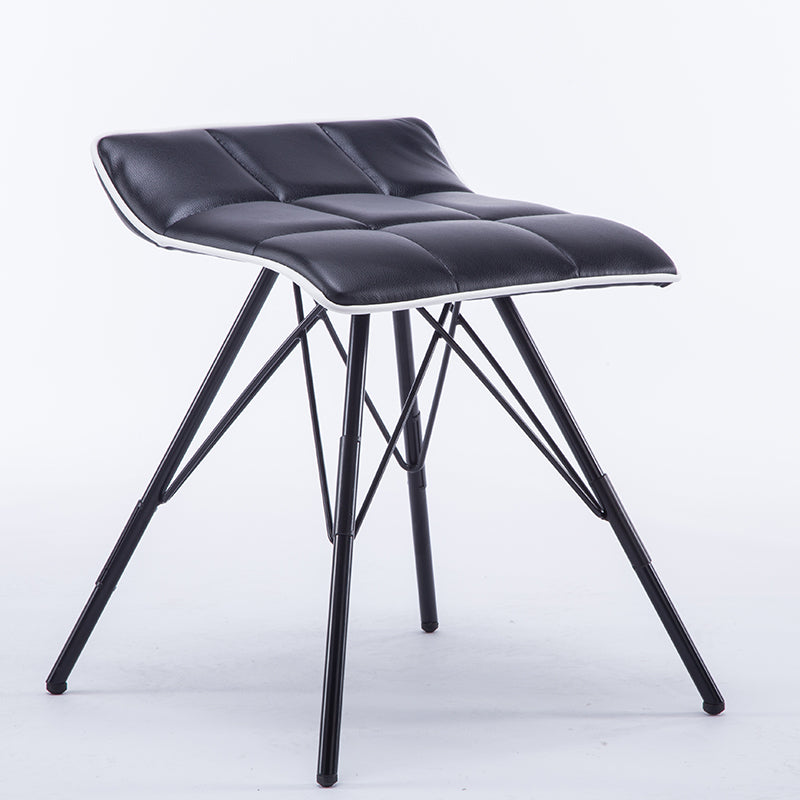 Bar Chair Bar Stool with Quilted Cushion PU Leather or Fabric Upholstered Geometric Metal Frame Fixed Height Bar Stool for Home Bar Kitchen Island Pub Living Room Home Decor