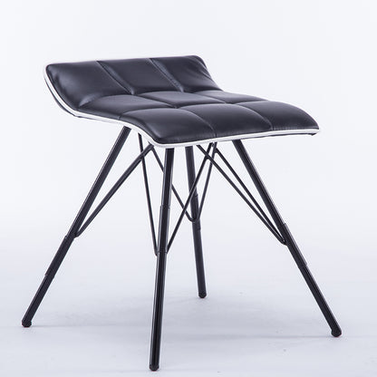Bar Chair Bar Stool with Quilted Cushion PU Leather or Fabric Upholstered Geometric Metal Frame Fixed Height Bar Stool for Home Bar Kitchen Island Pub Living Room Home Decor
