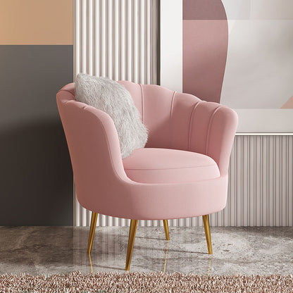 Shell Texture Velvet Sofa Dutch Velvet Fabric Gold Metal Legs Multi-Size Options