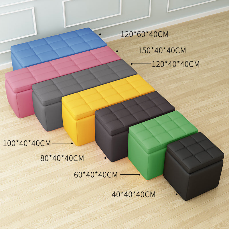 Modular Storage Bench: Tufted Design Multi-Size Combination 600LBS Load Capacity for Living Room & Entryway