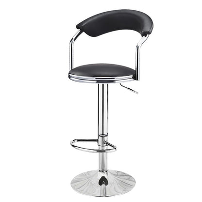 Bar Chair Bar Stool with Half-Moon Backrest PU Leather Cushion Chrome Metal Base Multifunctional Height Adjustable Swivel Stool for Home Bar Kitchen Island Pub Living Room Home Decor