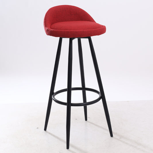 Bar Chair Fixed Height Bar Stool with Upholstered Fabric or PU Leather Seat Black or White Metal Legs Multifunctional Counter Bar Stool for Home Bar Kitchen Island Pub Living Room Home Decor