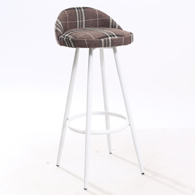 Bar Chair Fixed Height Bar Stool with Upholstered Fabric or PU Leather Seat Black or White Metal Legs Multifunctional Counter Bar Stool for Home Bar Kitchen Island Pub Living Room Home Decor