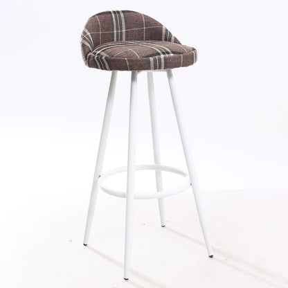 Bar Chair Fixed Height Bar Stool with Upholstered Fabric or PU Leather Seat Black or White Metal Legs Multifunctional Counter Bar Stool for Home Bar Kitchen Island Pub Living Room Home Decor