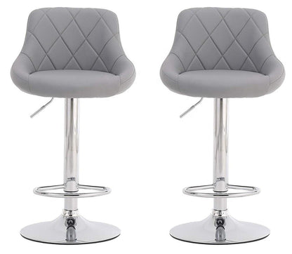 Bar Chair Bar Stool with Diamond Quilted Leather Cushion Chrome Metal Base Multifunctional Height Adjustable Swivel Stool for Home Bar Kitchen Island Pub Living Room Home Decor