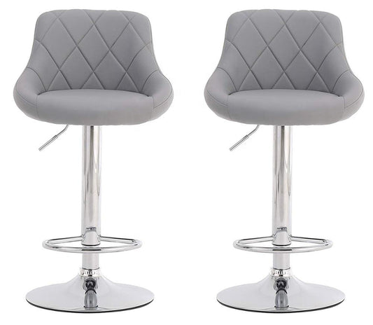 Bar Chair Bar Stool with Diamond Quilted Leather Cushion Chrome Metal Base Multifunctional Height Adjustable Swivel Stool for Home Bar Kitchen Island Pub Living Room Home Decor
