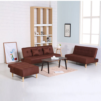 Blue Fabric Convertible Chair with Storage Modern Single Seat for Living Room