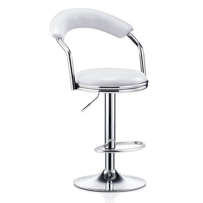Bar Chair Adjustable Swivel Bar Stool with Curved Backrest PU Leather Upholstered Chrome Metal Legs Multifunctional Counter Height Bar Stool for Home Bar Kitchen Island Pub Living Room Home Decor
