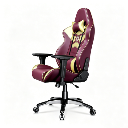 Iron Man Themed Ergonomic Gaming Chair High Back PU Leather Racing Style Computer Chair with Adjustable Headrest Lumbar Pillow and 4D Armrests
