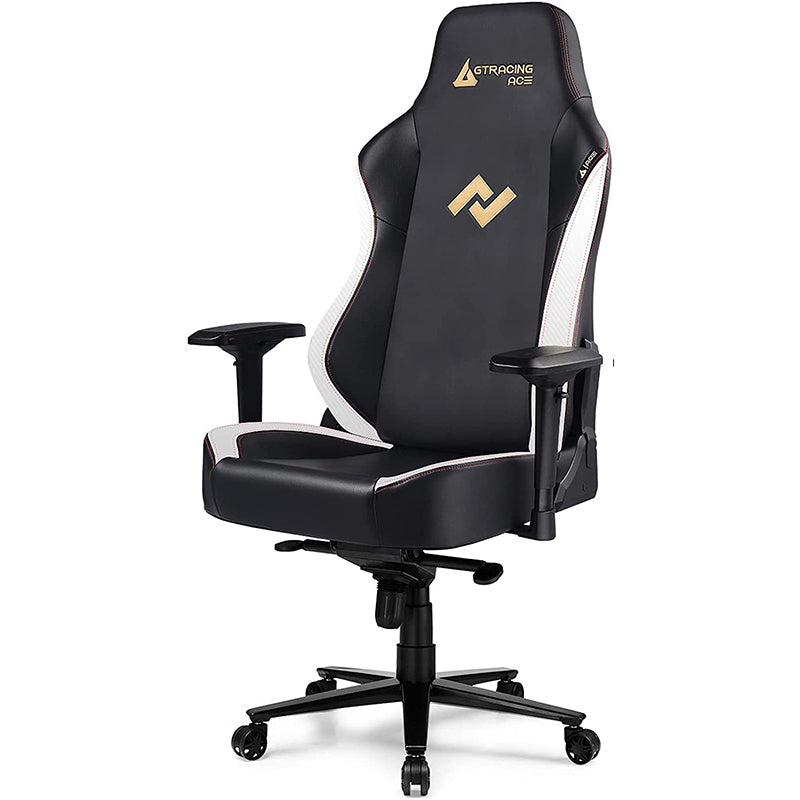 Ergonomic Gaming Chair with Adjustable Lumbar Support High Back PU Leather Racing Chair 4D Armrests Reclining Computer Chair for Gaming Office