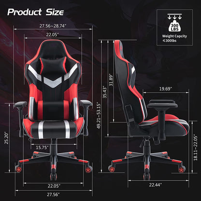 SMAX Ergonomic Gaming Chair 22.05" Widened Molded Foam Cushion with 4D Armrests & Multi-Position Recline