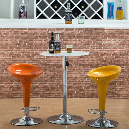 Bar Chair Bar Stool with Glossy ABS Plastic Integrated Seat Chrome Metal Base Multifunctional Height Adjustable Swivel Stool for Home Bar Kitchen Island Pub Living Room Home Decor
