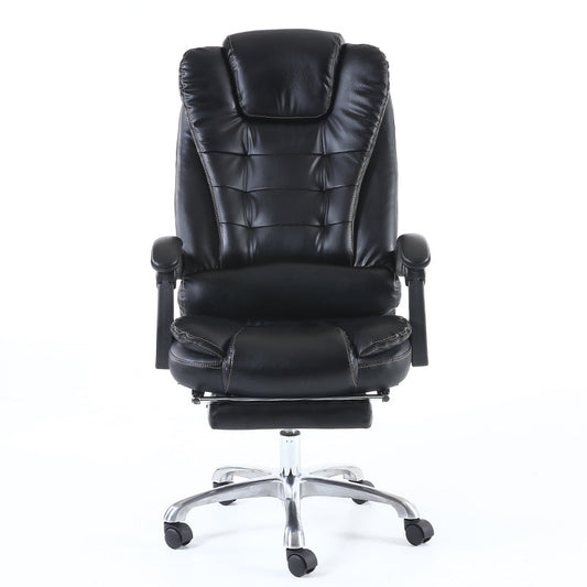 Executive Office Chair High-Back Plush Ergonomic Reclining Desk Chair with Retractable Footrest & Headrest, Premium PU Leather Office Chair with 360° Swivel & Height Adjustment Multi-Color Luxury Office Chair for Home & Corporate Spaces