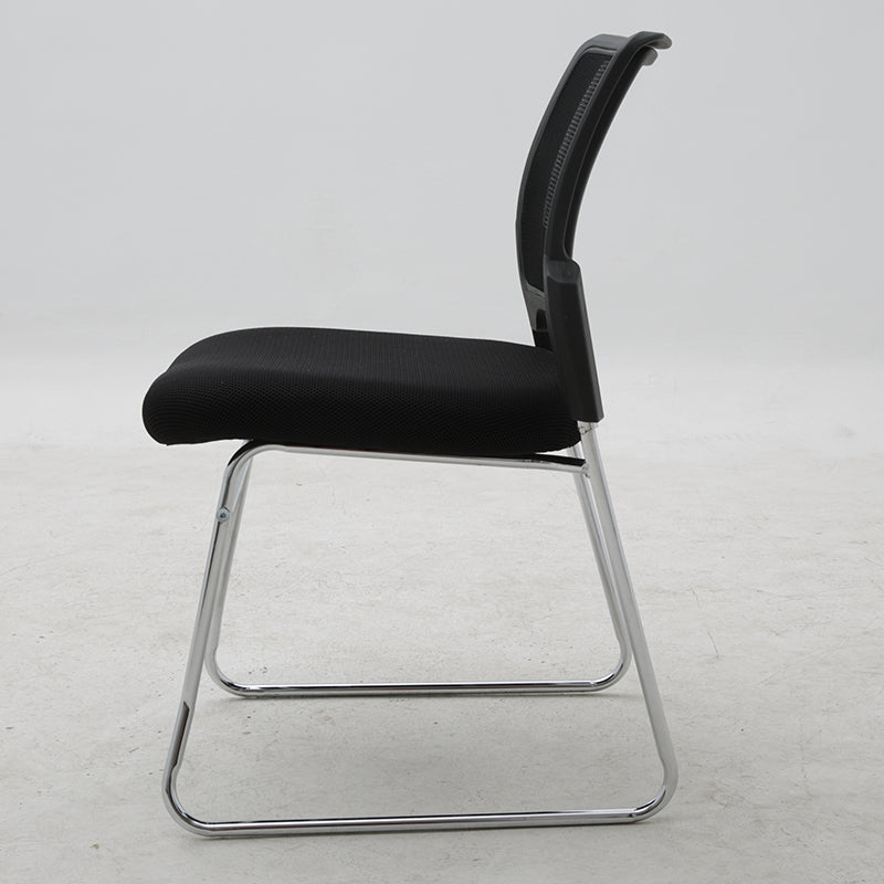 Office Chair Mesh Back Fabric Seat with Chrome Metal Frame Ergonomic Sled Base No Armrest Guest Chair for Conference Room Reception Waiting Room and Home Office