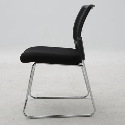 Office Chair Mesh Back Fabric Seat with Chrome Metal Frame Ergonomic Sled Base No Armrest Guest Chair for Conference Room Reception Waiting Room and Home Office