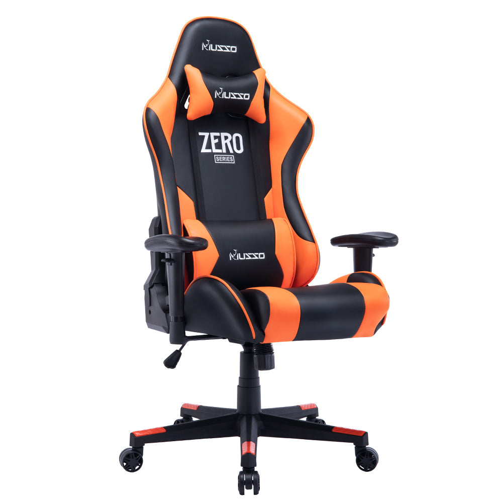 MUSSO ZERO Series Black-White Gaming Chair Headrest Adjustable Arms Sturdy Base Ergonomic Support for Extended Gaming & Office Work Sessions